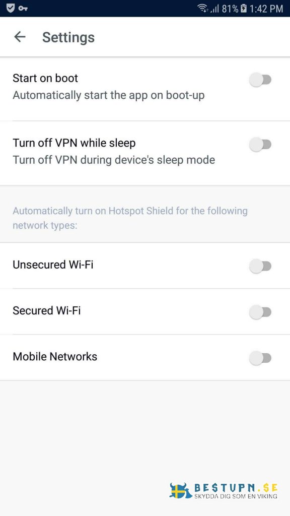 Hotspot VPN Android-inställningar